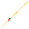 14k Yellow Gold Childrens Bracelet with Bar and Enameled Turtle